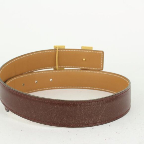 Hermès Brown x Gold 32mm Reversible H Logo Belt main image 5